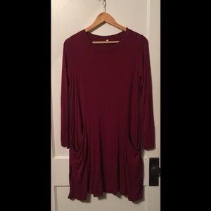 Dark red casual dress